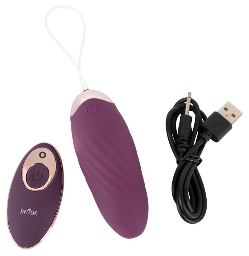 Ou vibrator cu telecomandă si o textura canelata stimulativa Javida Shaking Love Ball - 1 | YEO