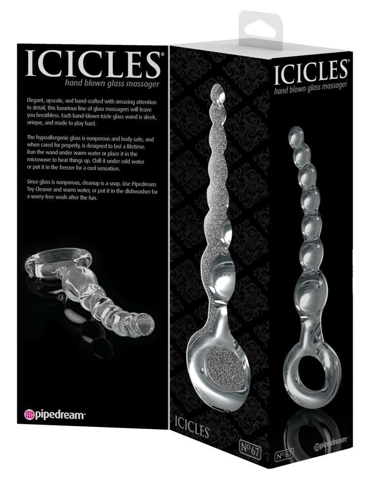 Plug anal elegant din sticla ICICLES NO 67 - 3 | YEO