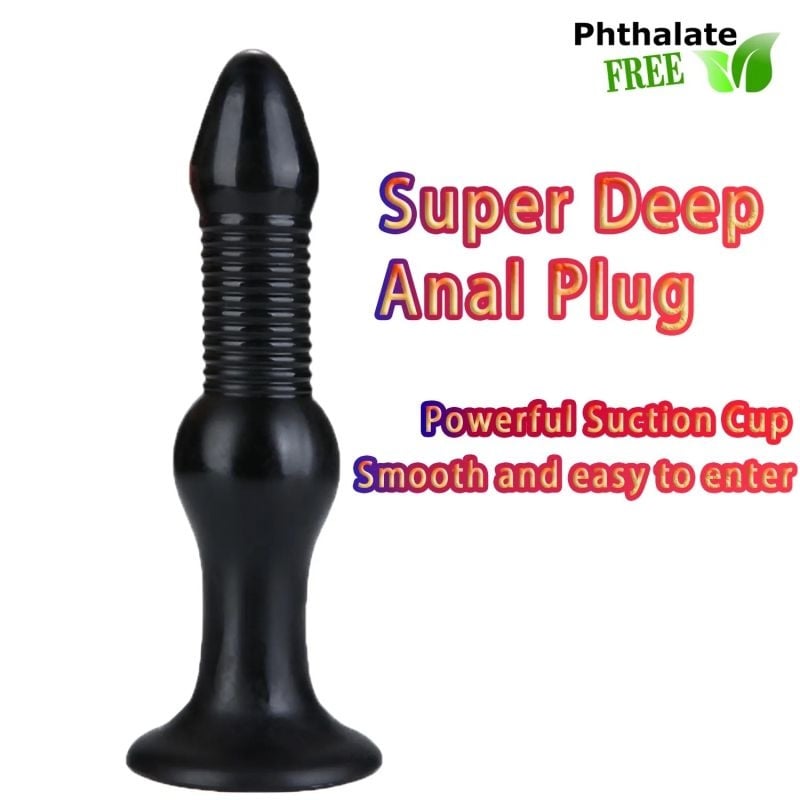 Plug anal fabricat din material prietenos cu pielea X-MEN Butt Plug Black (27.4cm x 6.3cm)