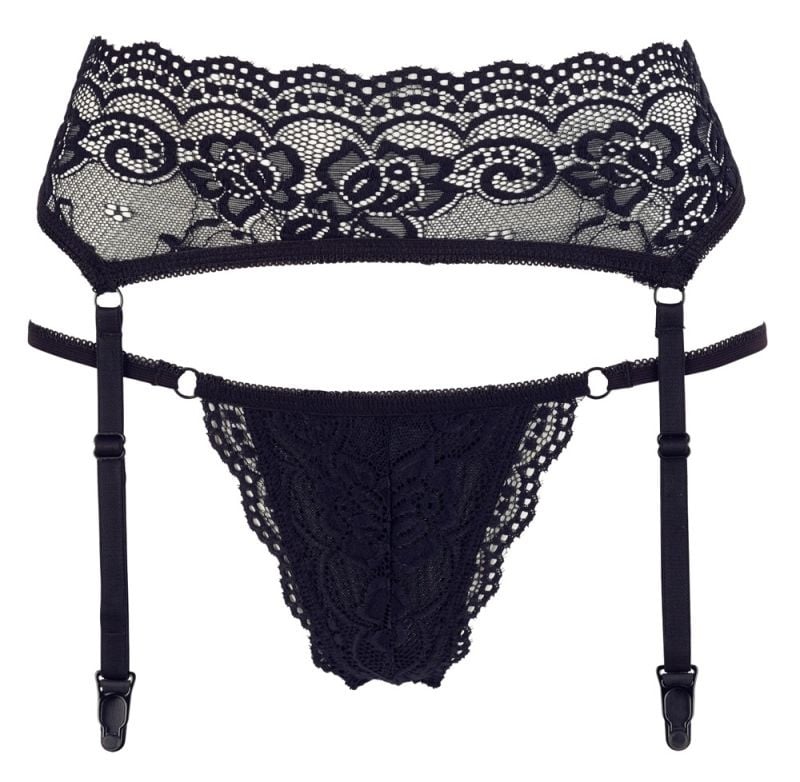 Set portjartier si bikini, Cotelli, negru - L - 2 | YEO