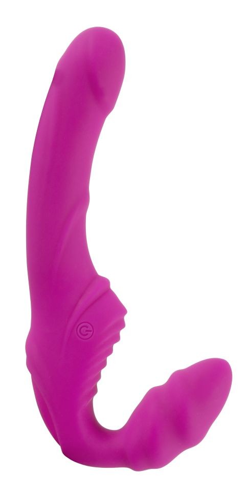 Strap-on fără bretele cu un vibrator dublu flexibil, cu 9 moduri diferite de vibrație - 1 | YEO