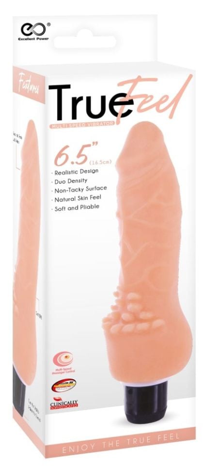 Vibrator clasic realist cu vibratie cu mai multe viteze TRUE FEEL TPR VIBRATOR 6.5