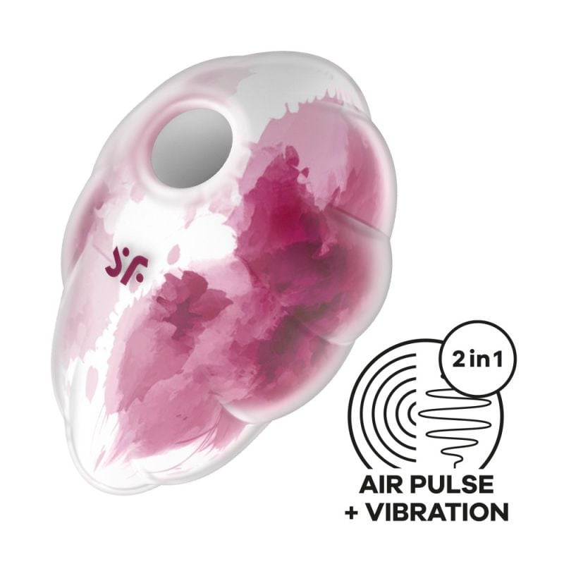 Vibrator cu 11 intensități ale undelor de presiune Cloud Dancer red print