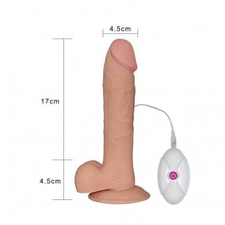 Vibrator de mari dimensiuni The Ultra Soft Dude - Vibrating Flesh 22.5cm