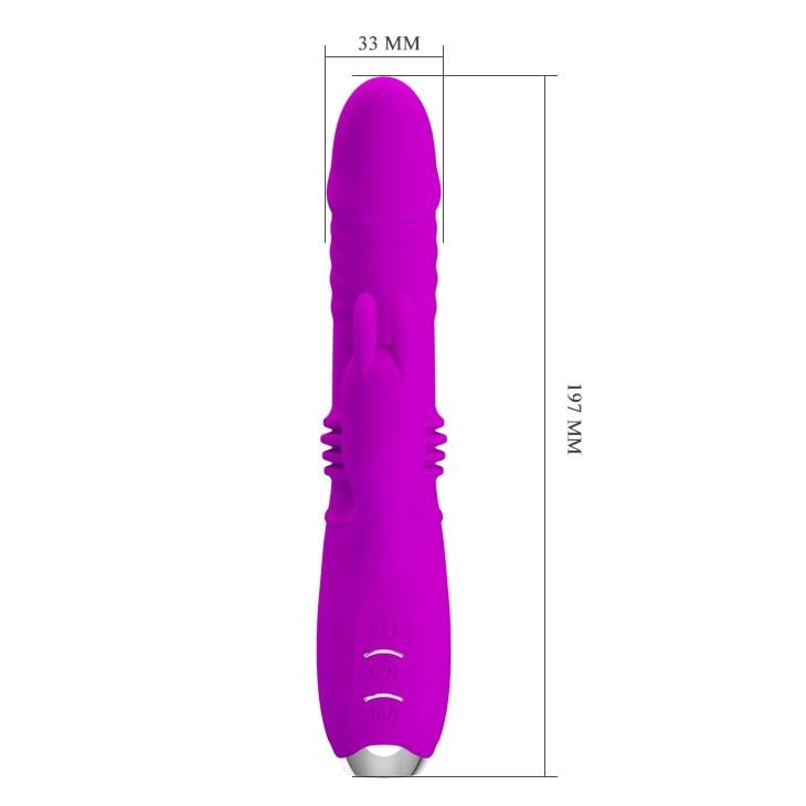 Vibrator din silicon si cu miscare inainte-inapoi Pretty Love Powerful Thrusting Dorothy 19.7cm - 2 | YEO