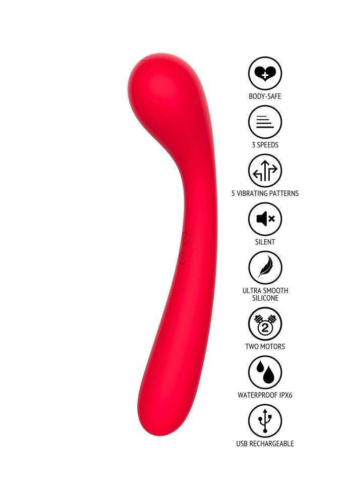 Vibrator pentru punctul G cu 2 motoare, 5 modele de vibrații The Dash G-Spot Vibrator (21.5cm)