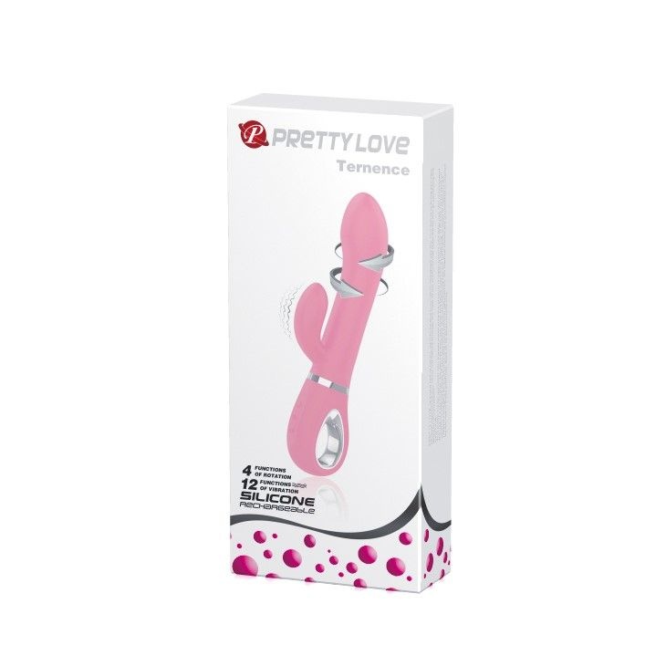 Vibrator rabbit cu 12 functii de vibratie si 4 functii de rotatie PRETTY LOVE - TERNENCE (19.6cm)