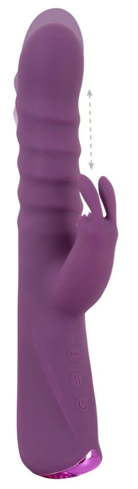 Vibrator Rabbit cu un stimulator de clitoris Silicon lichid - miscare de impingere, Javida - 3 | YEO