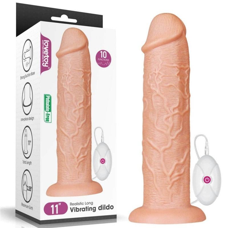 Vibrator Realistic 11 Long Flesh (27.5cm x 5.8cm) 8 modele de vibratie + 2 viteze