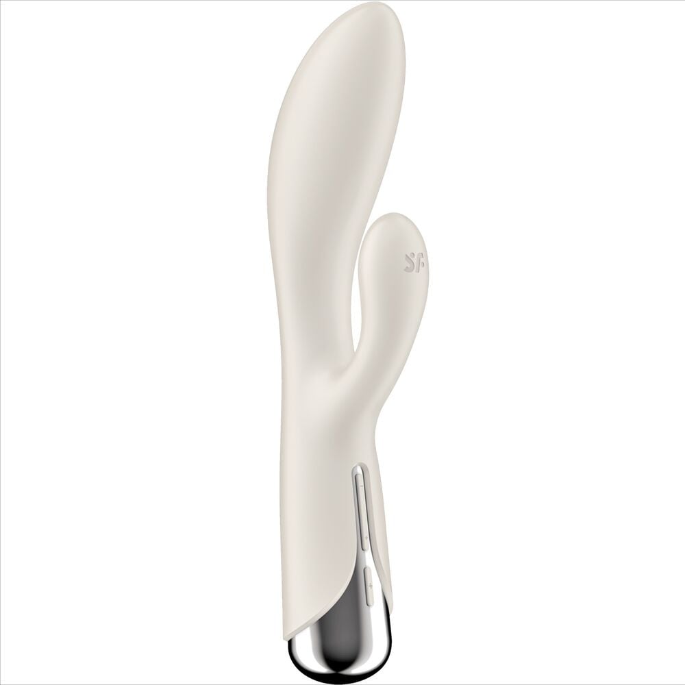 Vibrator rotativ cu stimulare punct G si clitoris Satisfyer Spinning Rabbit 1 Beige