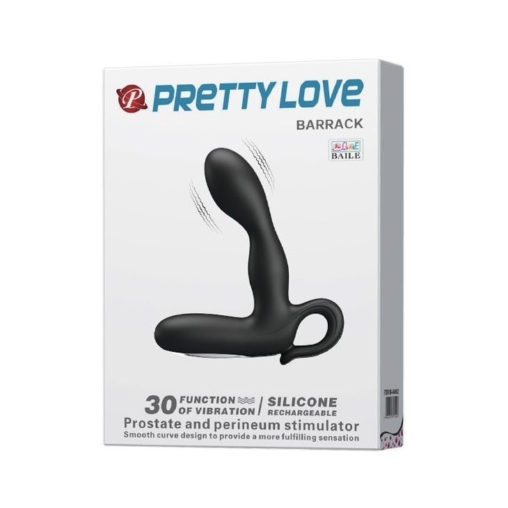 Vibro-stimulator pentru prostata si perineu Pretty Love Barrack Black 14.2cm