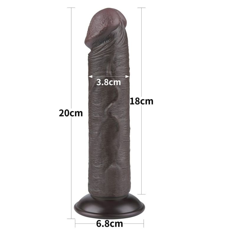 8\'\' Sliding Skin Dual Layer Dong Black II (20cm) - 2 | YEO