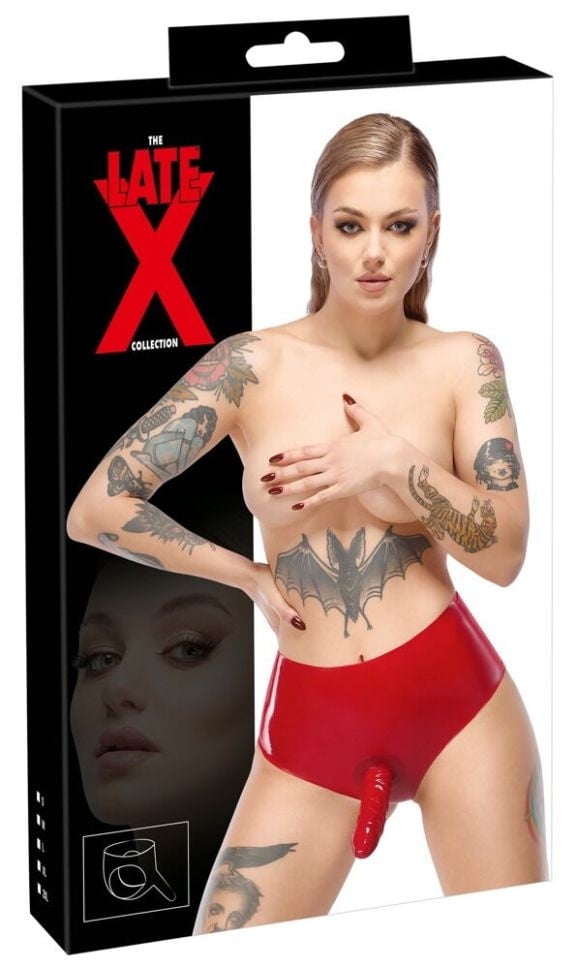 Bikini din latex dotat cu Dildo Slip aus Latex Marime XL