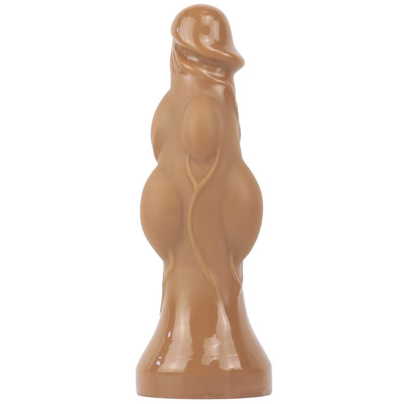 Dildo fantezist semi-realist, cu proeminente masive, Extra Sensations, Caramel (21cm)