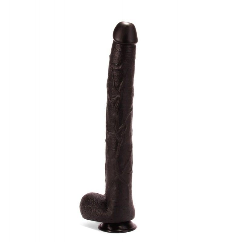 Dildo gigantic de inalta calitate, cu o suprafata venata X-MEN Long Dildo Black 43 x 5.7cm - 2 | YEO