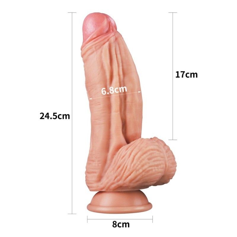 Dildo realist două straturi de silicon Monster 10 Dual-Layered Silicone Nature Cock (24.5cm x 6,8cm) - 2 | YEO