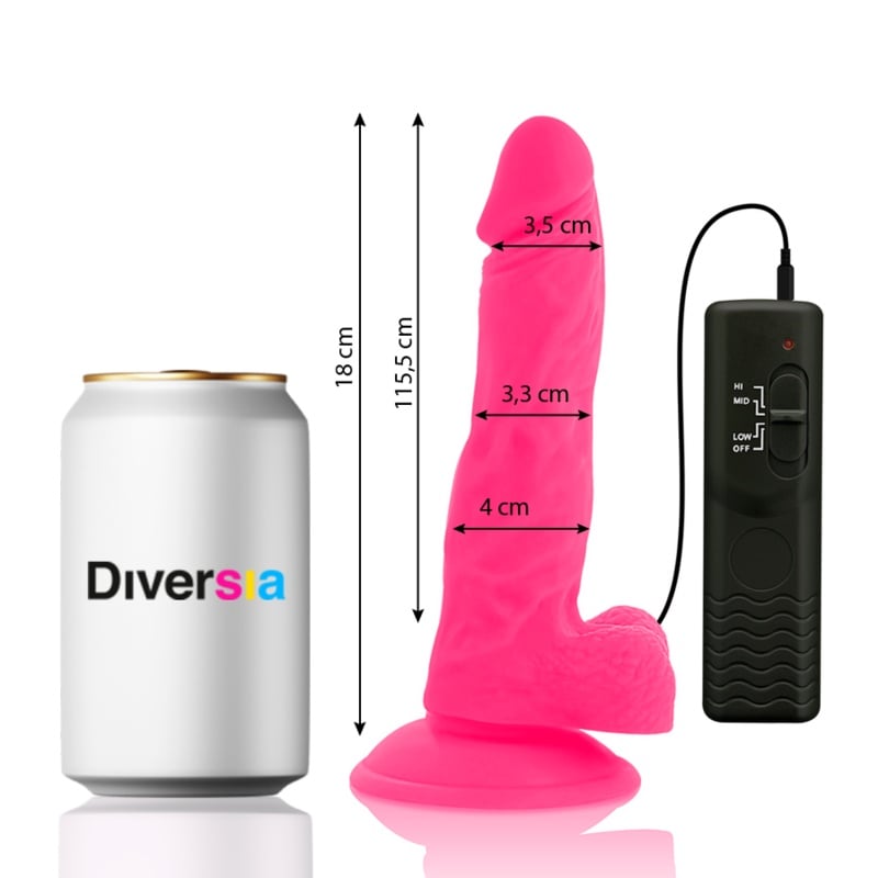 Dildo vibrator flexibil prevazut cu ventuza de fixare Diversia culoare Roz marime ROZ 18 CM -Ø- 4 CM - 1 | YEO