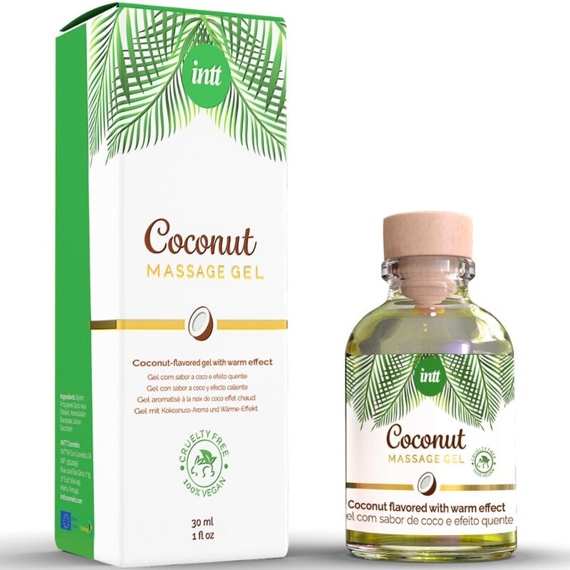 Gel de masaj cu un gust și o aromă dulce de cocos INTT Massage Gel Vegan Coconut