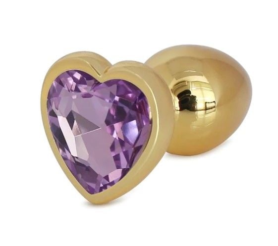 Hearty Buttplug, Medium, Gold/Light Purple