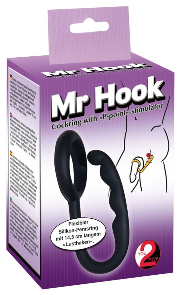 Inel penis din silicon cu stimulator Mr. Hook