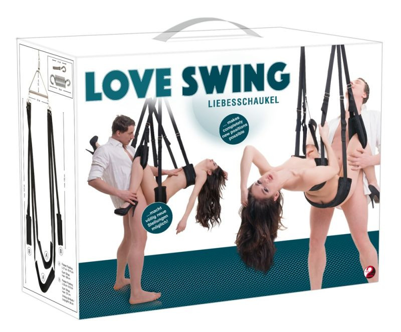 Leagăn sexual negru cu bretele căptușite Love Swing