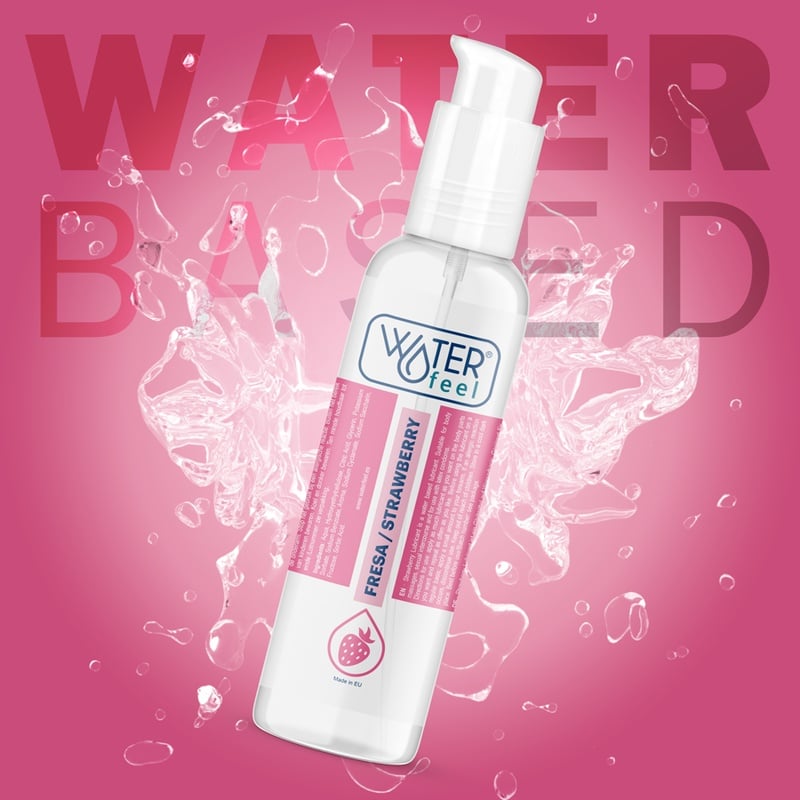 Lubrifiant pe baza de apa cu aroma de capsuni Waterfeel - Strawberry Water-Based Lubricant 175 Ml