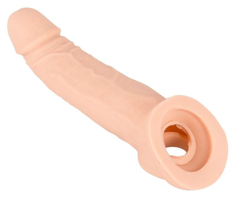 Manșon pentru penis de culoarea pielii Penis Sleeve with Extension (21 cm)