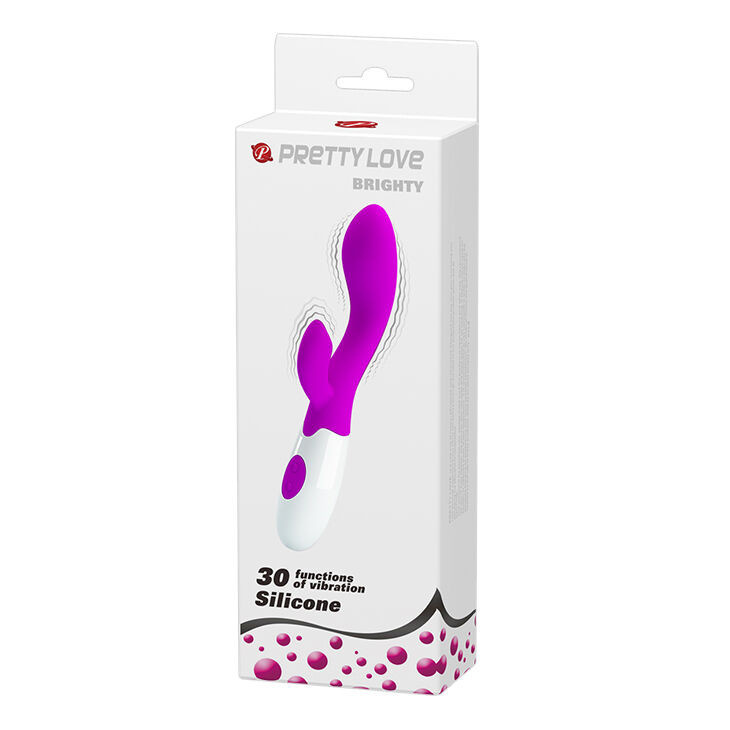 Mini vibrator cu stimulator clitoridian Pretty Love Brighty 20cm (inserabil 12cm)