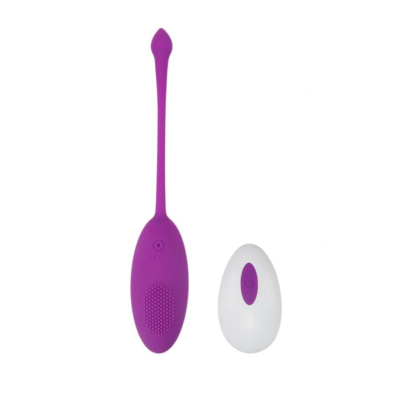 Ou vibrator cu 10 moduri de vibratii si telecomanda wireless Egg Vibrator Kate, Purple (17.5cm)