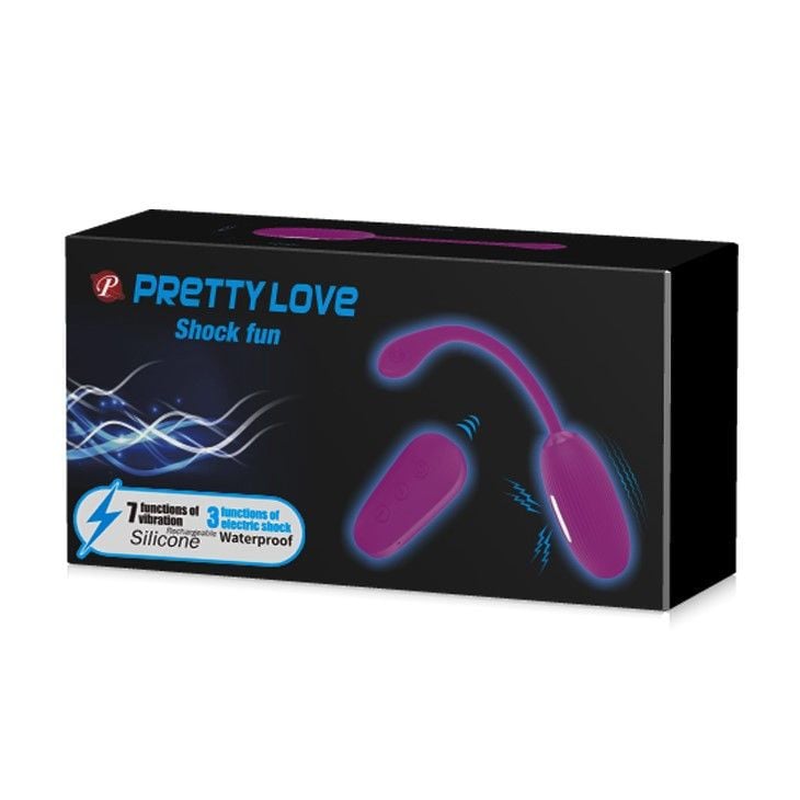 Ou vibrator cu vibratii si stimulare electrica PRETTY LOVE - SHOCK FUN, PURPLE