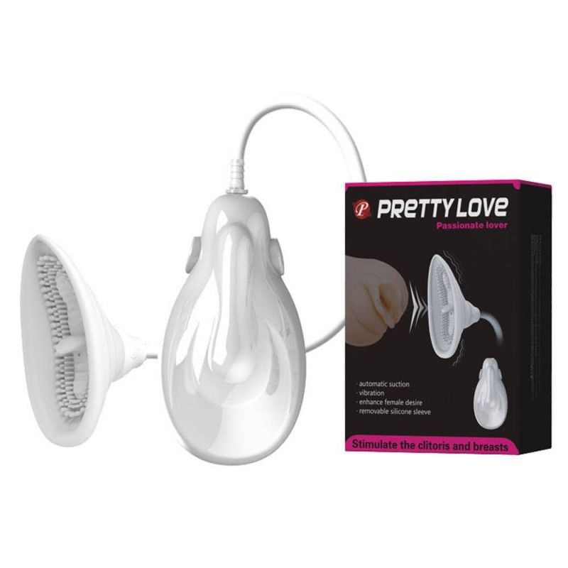 Pompa cu vibratii pentru femei, cu manson din silicon detasabil Pretty Love Passionate Lover