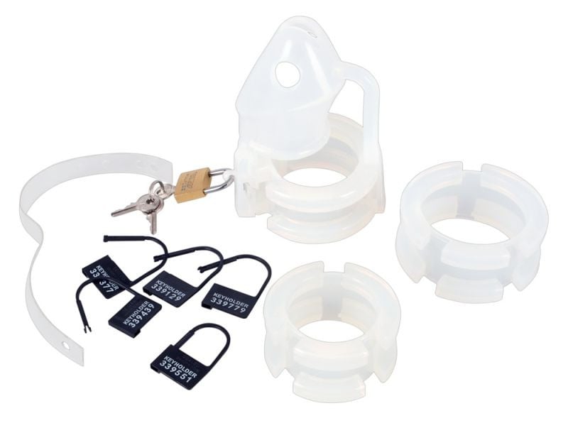 Set centura de castitate din silicon Cock Cage Set 15 pcs.