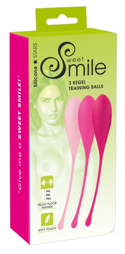 Set de 3 bile Kegel cu greutate de 50g, 95g, 130g Kegel Training Balls (18,5 cm)