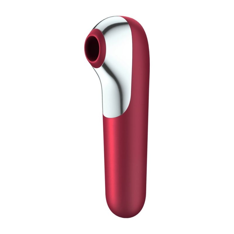 Stimulator clitoris si vibrator punct G inteligent SATISFYER Dual Red - Vibratii + Unde Presiune