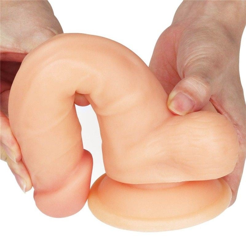 Strap-on cu ham si curea reglabile, prevazut cu dildo cu testicul 20cm - 3 | YEO