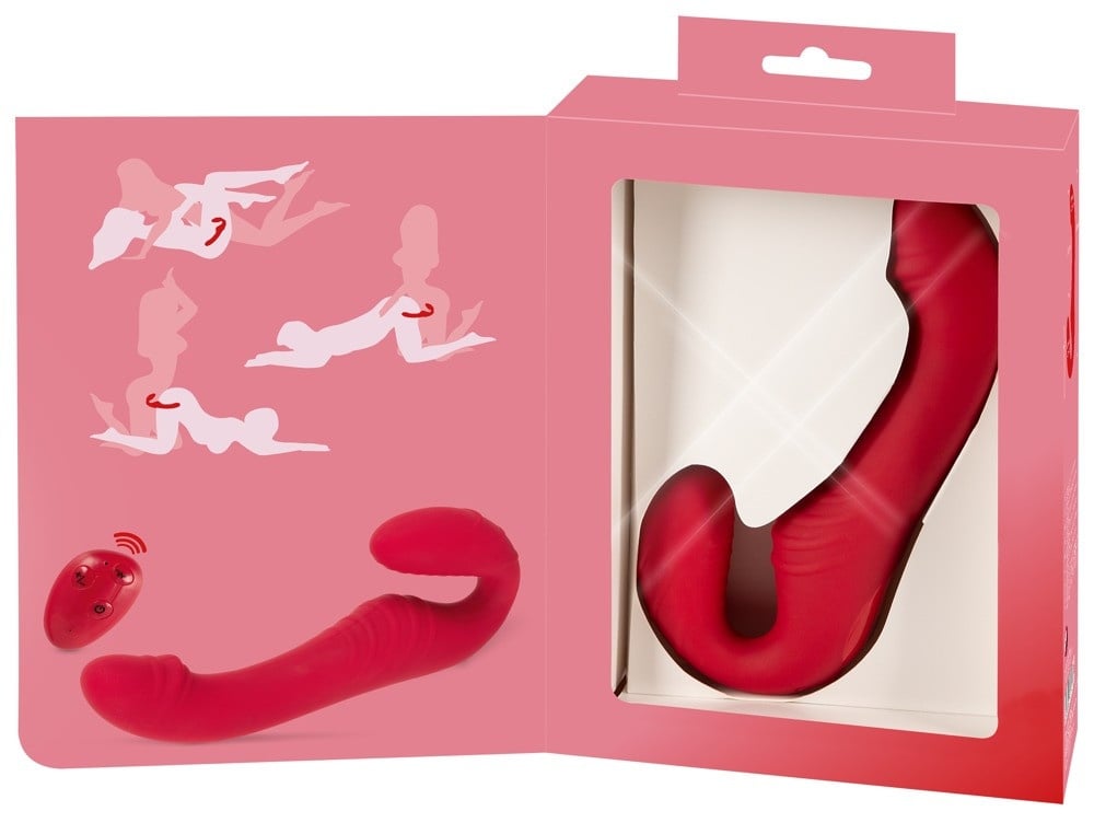 Strap-on dublu vibrator cu 3 motoare, 9 moduri de vibratie cu telecomanda