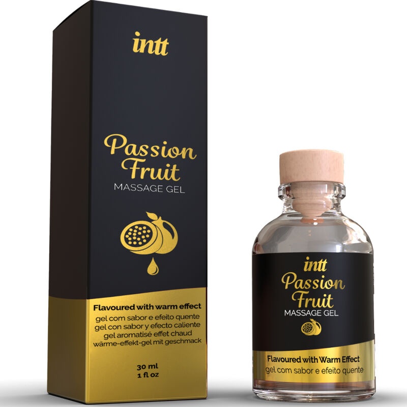 Ulei gel masaj cu efect de incalzire INTT Passion Fruit 30 ml