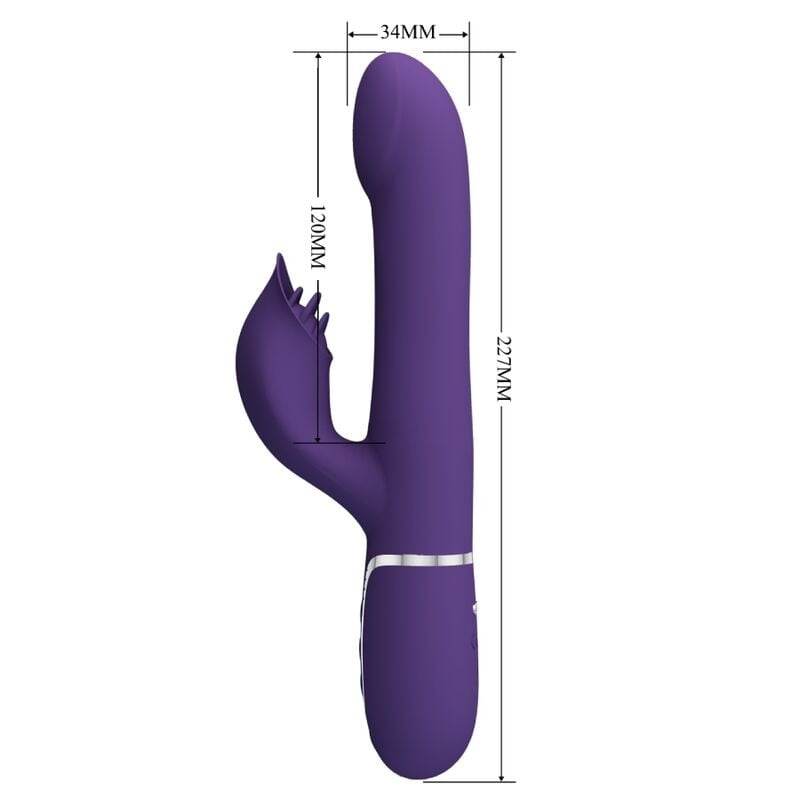 Vibator multifunctional Pretty Love - Zalin Rabbit Vibrator Pearls 4 in 1 (Purple) - 1 | YEO