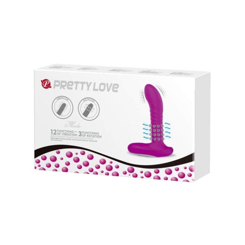 Vibrator anal din silicon Pretty Love Merlin Purple (15.9cm)