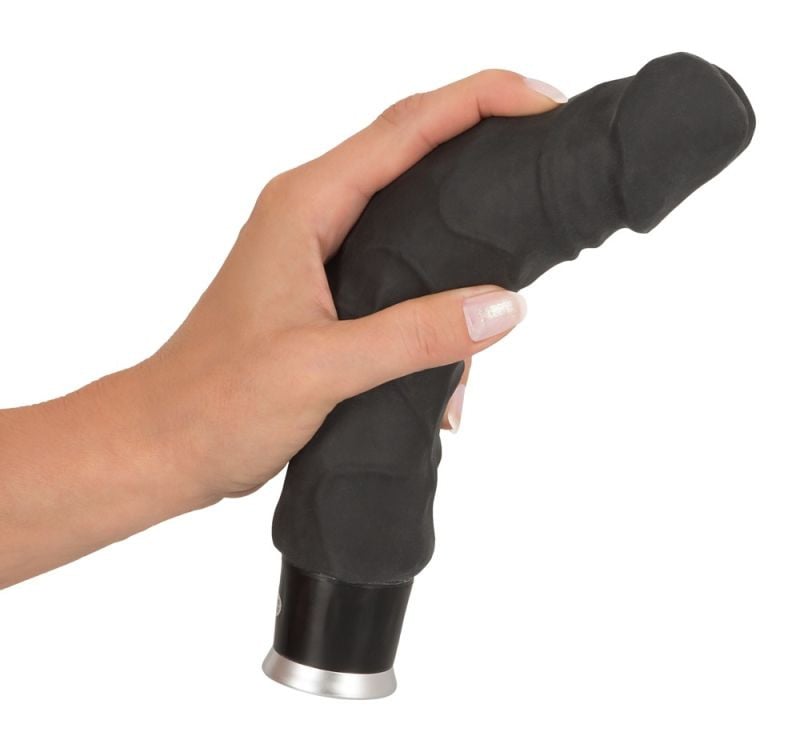 Vibrator clasic realist, flexibil, cu 8 moduri de vibratie Big Vibe, black (23 cm)