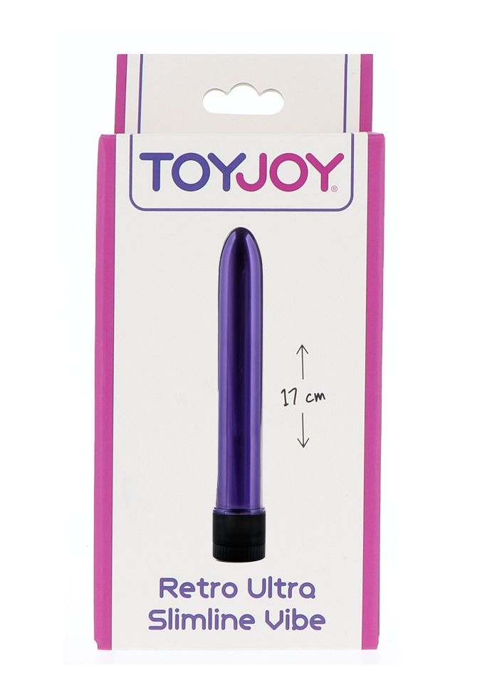 Vibrator clasic, subtire si cu vibratii puternice Retro Ultra Slimline Vibe, Purple (17cm) - 1 | YEO