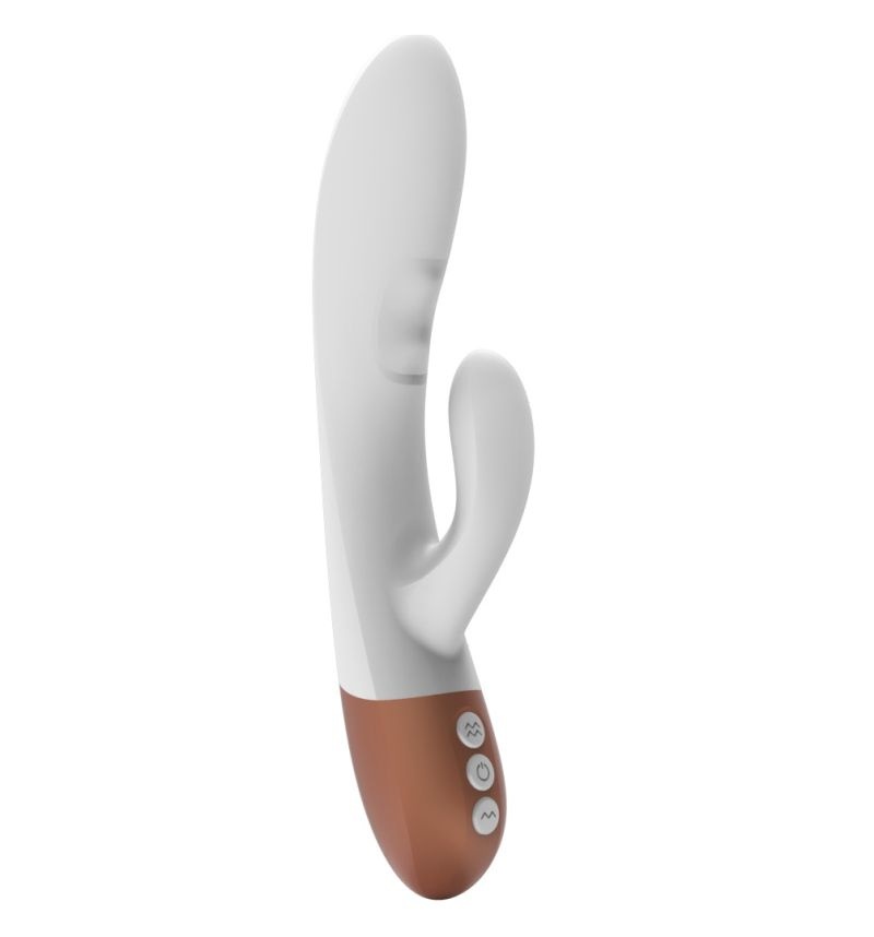 Vibrator cu incalzire Snow White Rabbit Vibrator, 7+7 Vibration Modes, Heating, 24 cm