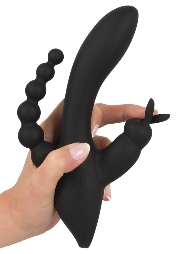 Vibrator cu stimulator de clitoris si anal Triple G-Spot Vibrator (20,8 cm)