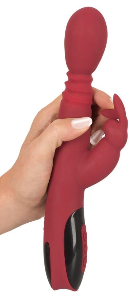 Vibrator iepure din silicon Silicone Rabbit Vibrator - Incalzire, Rotatie si Miscare sus/jos