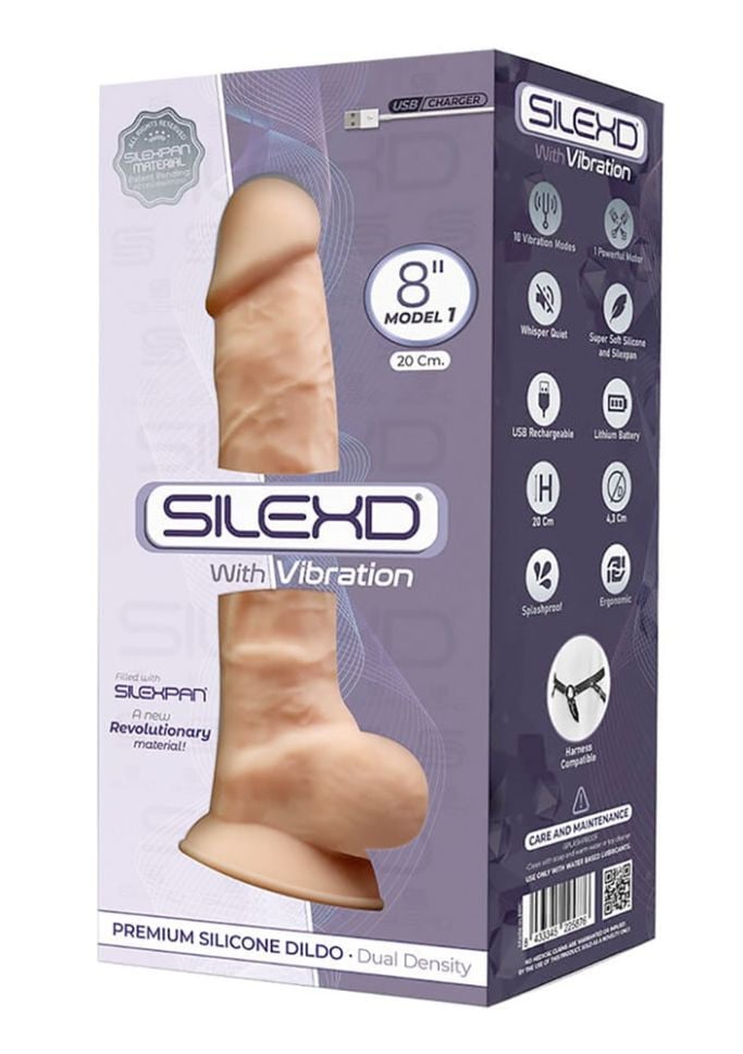 Vibrator realist cu gland si vene pronuntate, cu 10 moduri de vibratie Model 1 (20 cm)