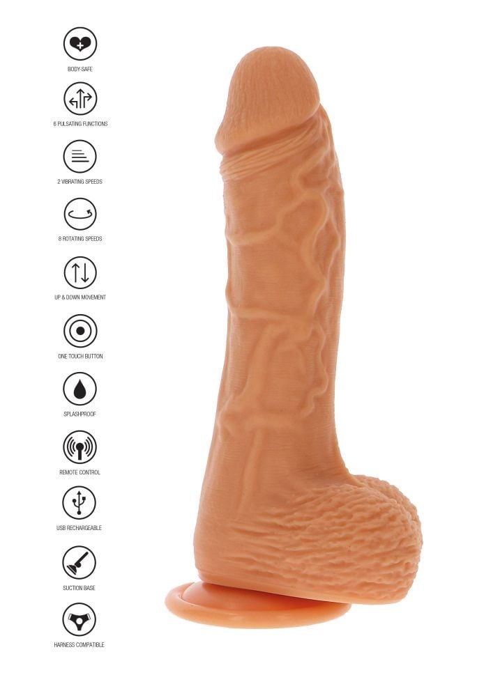 Vibrator realistic 8 moduri de rotație, 6 moduri de pulsatii si 2 viteze de vibratii Dildo (20 cm) - 3 | YEO