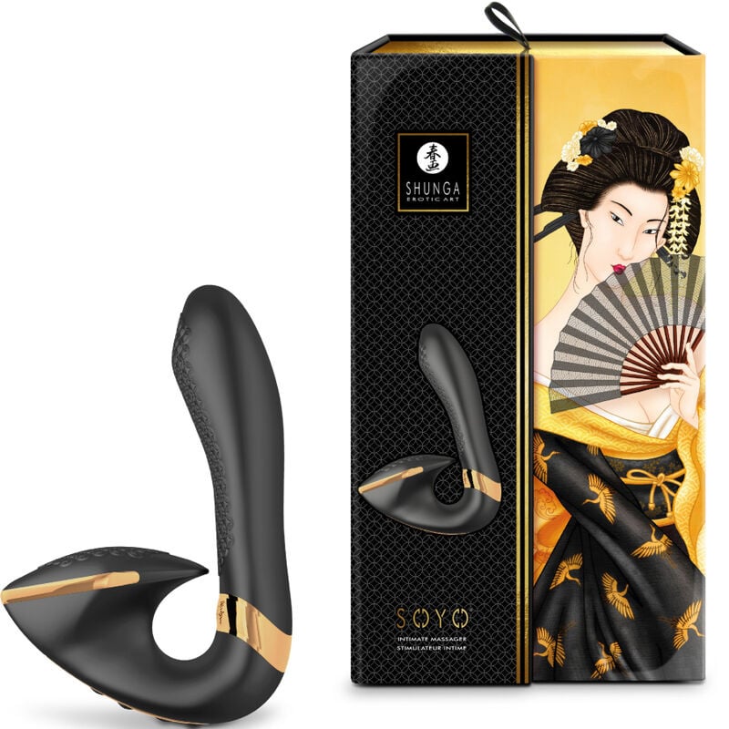 Vibrator stimulator clitoris si punct g SHUNGA - SOYO INTIMATE Negru