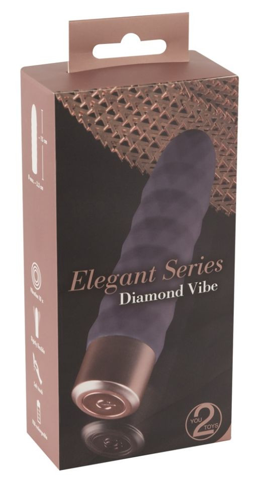 Vibrator texturat cu 10 moduri de vibratie Elegant Diamond Vibe (15 cm) - 1 | YEO