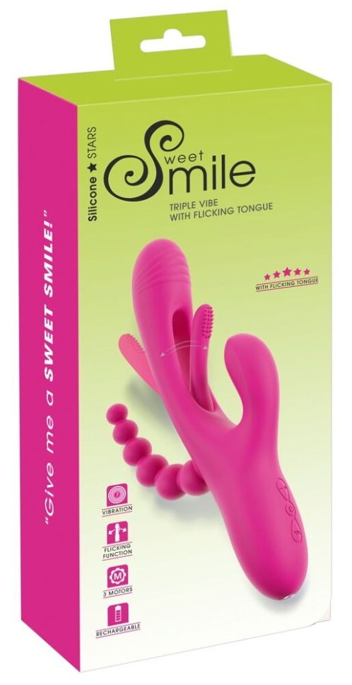 Vibrator triplu Triple Vibe With Flicking Tongue