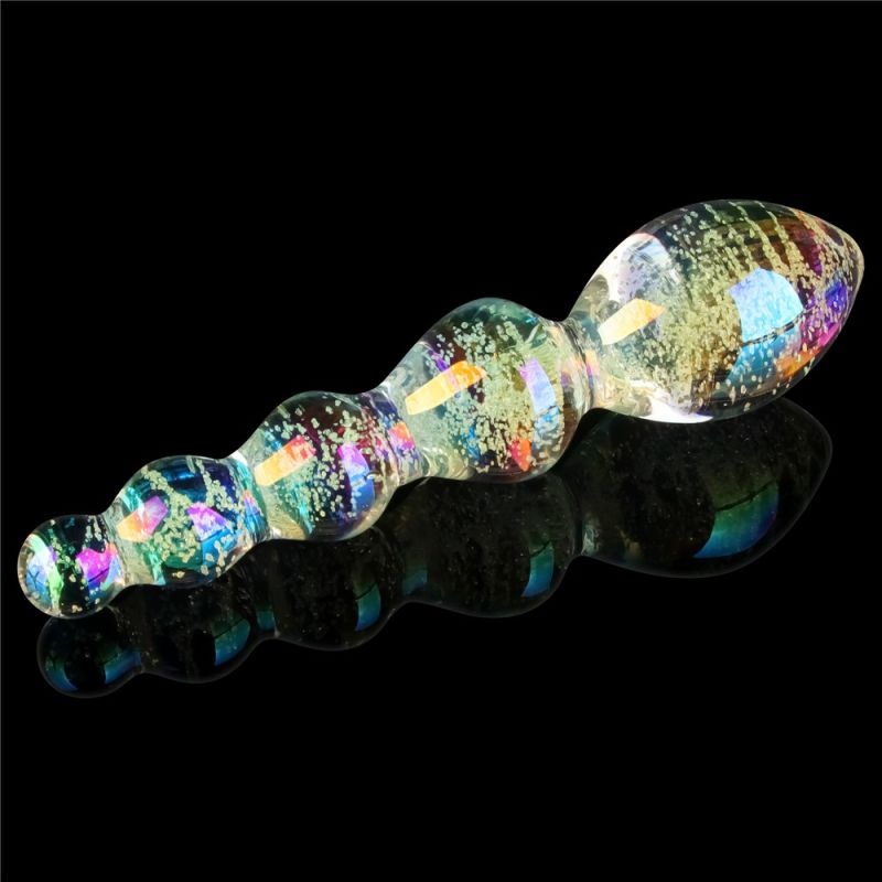 Dildo din sticla Glow-in-the-dark Twilight Gleam Glass Dildo-Tantalizing Orbs - 1 | YEO